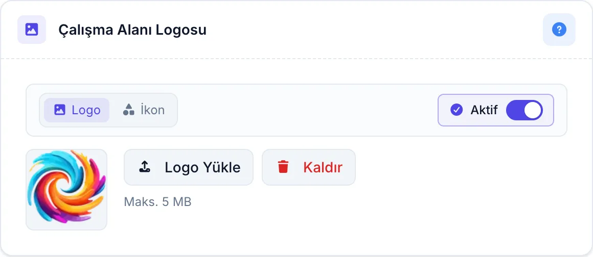 Çalışma alanı logosu bölümü