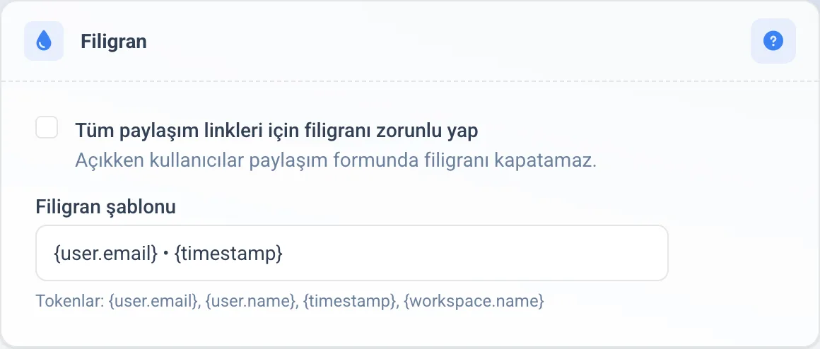 Filigran bölümü