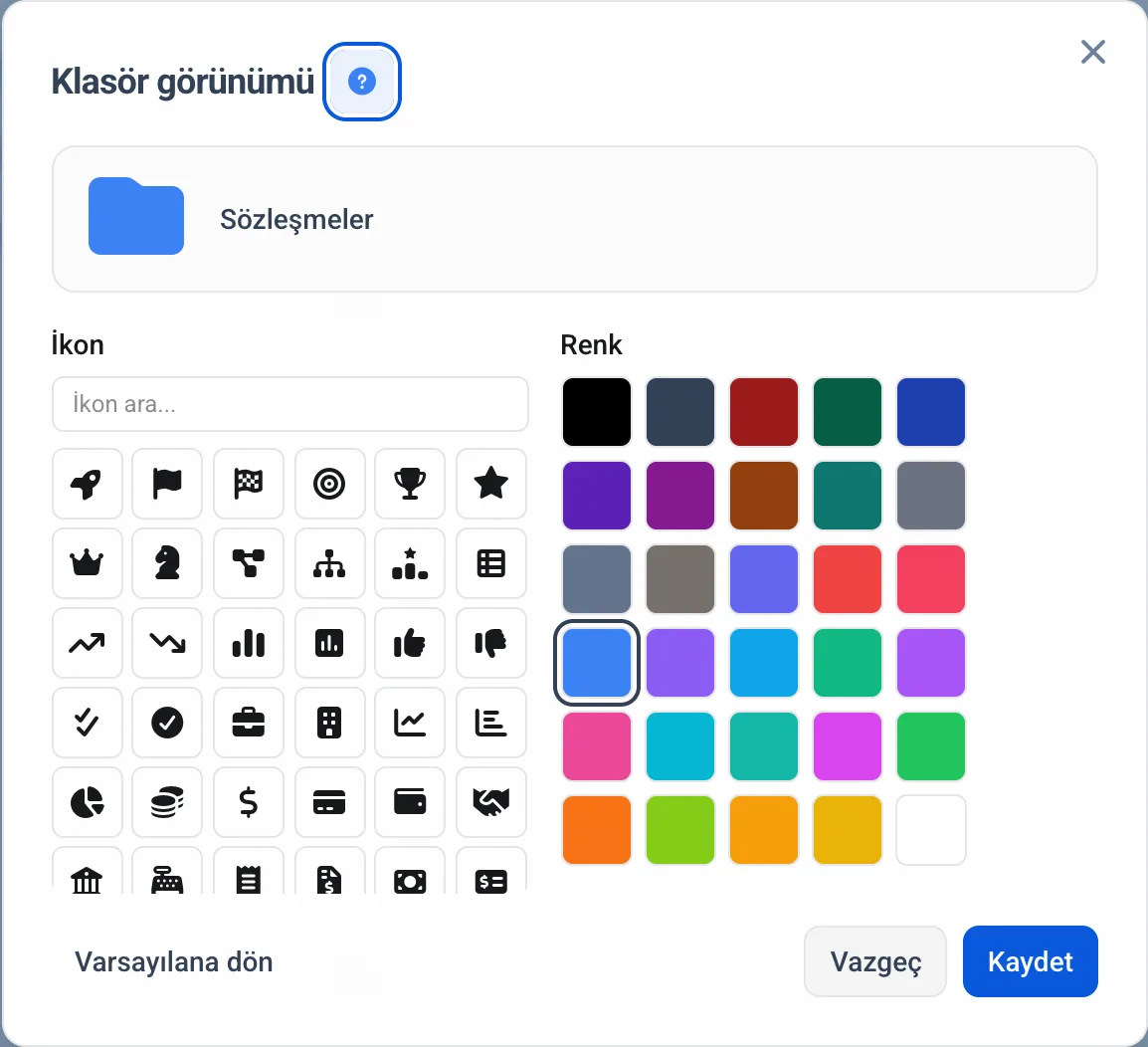 Klasör görünümü penceresi