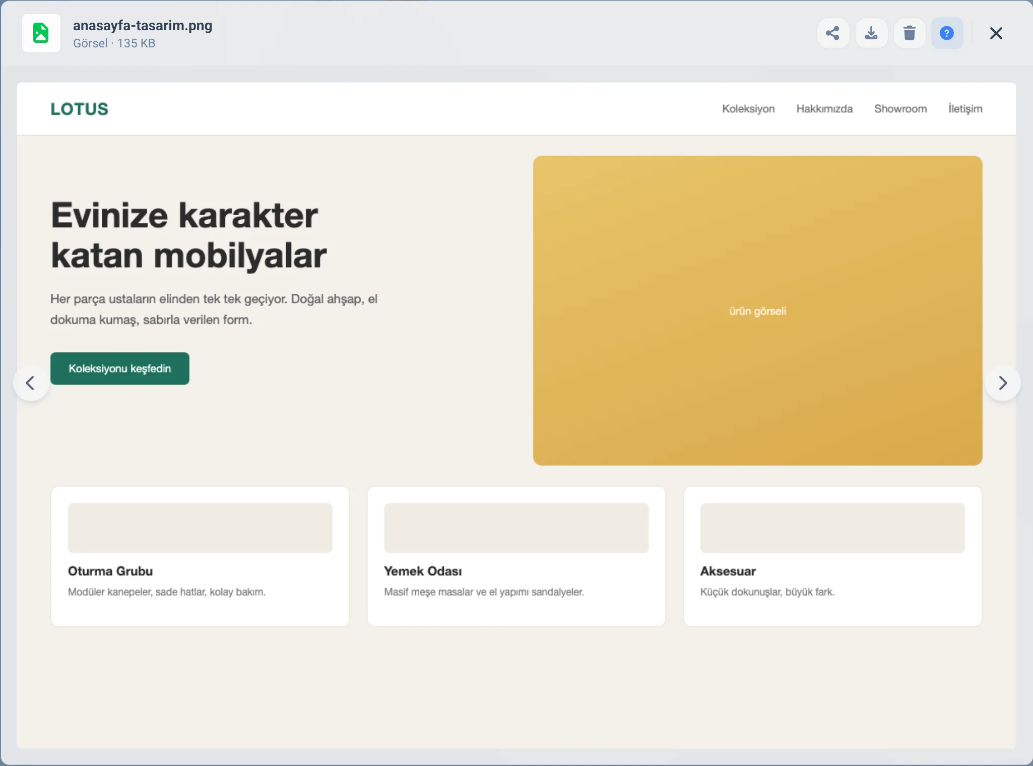 Görsel önizleme penceresi