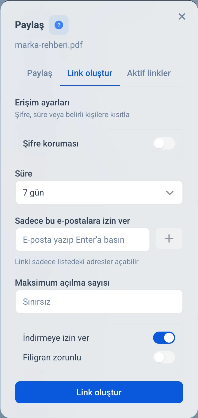 Erişim ayarları