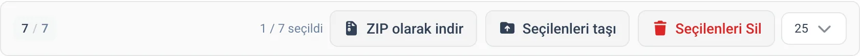Toplu işlem çubuğu
