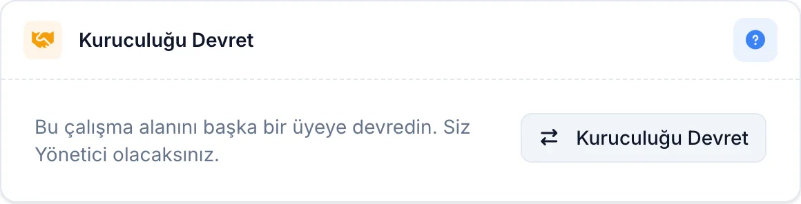 Kuruculuğu devret bölümü
