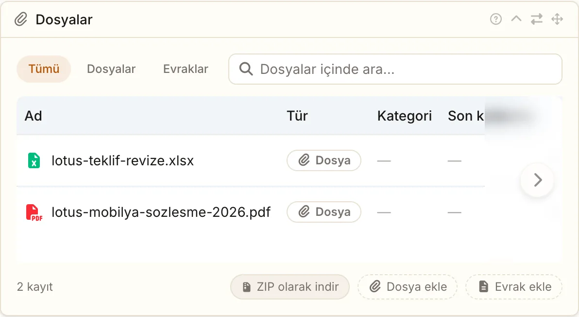 Müşteri dosyaları
