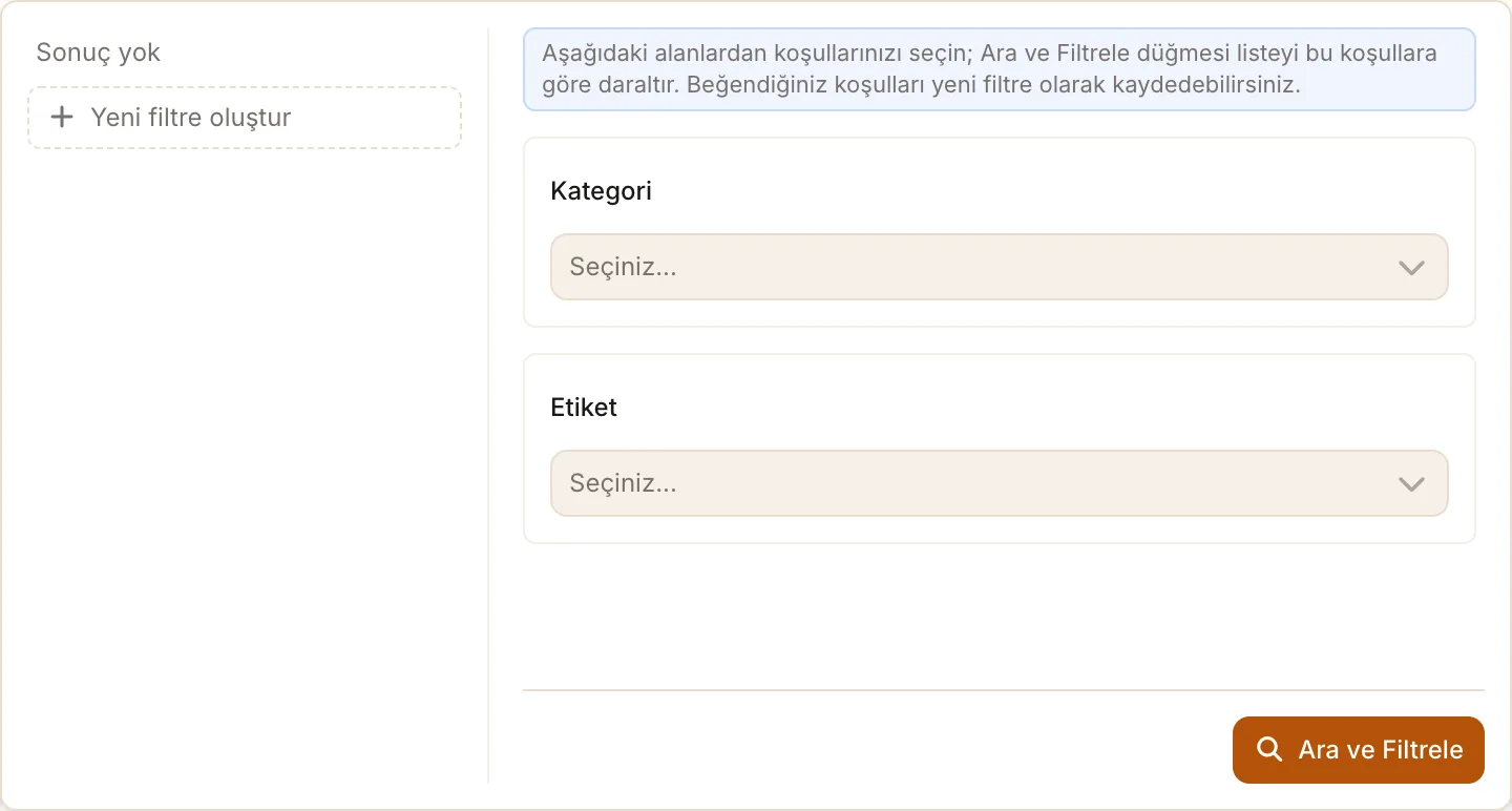 Not filtreleri