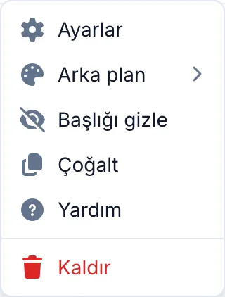 Widget menüsü