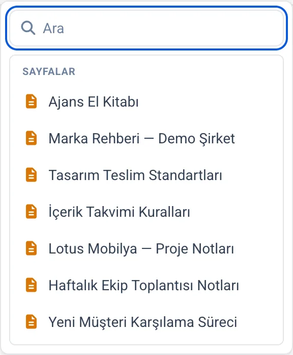 Var olan sayfayı ekleme
