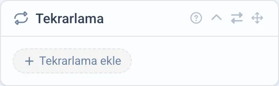 Tekrarlama paneli, ekle satırı